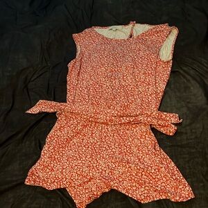 Very cute red and white flowered Loft romper!